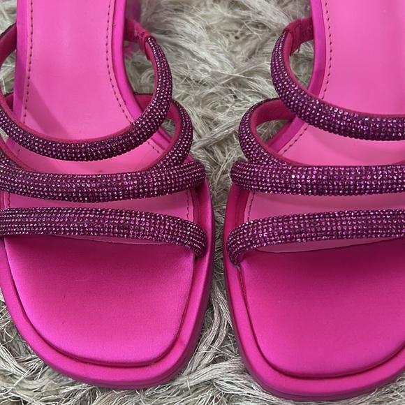 Circus NY by Sam Edelman Heddie Embellished Mule Sandals in Pink Punch Sz 6.5 - Picture 2 of 11